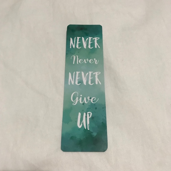 Go For It Bookmark Double Sided Clouds Ombre Never Never Never Give up - Picture 2 of 2